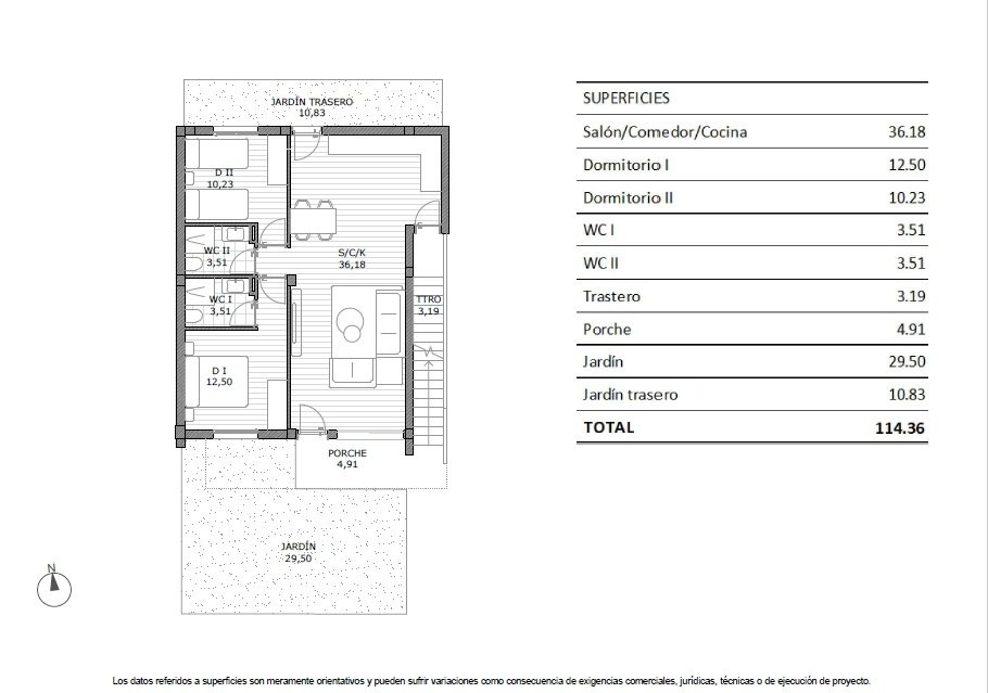 2 Schlafzimmer Bungalow in San Miguel de Salinas, Spain, Nr. 285783