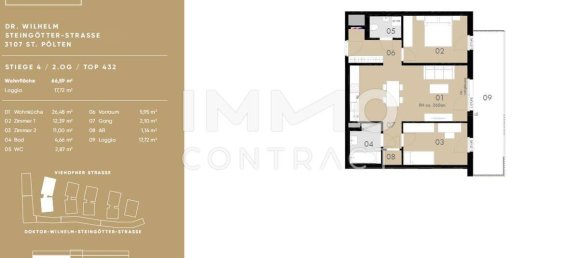 2 غرف نوم شقة في St. Polten, Austria رقم 3516 11