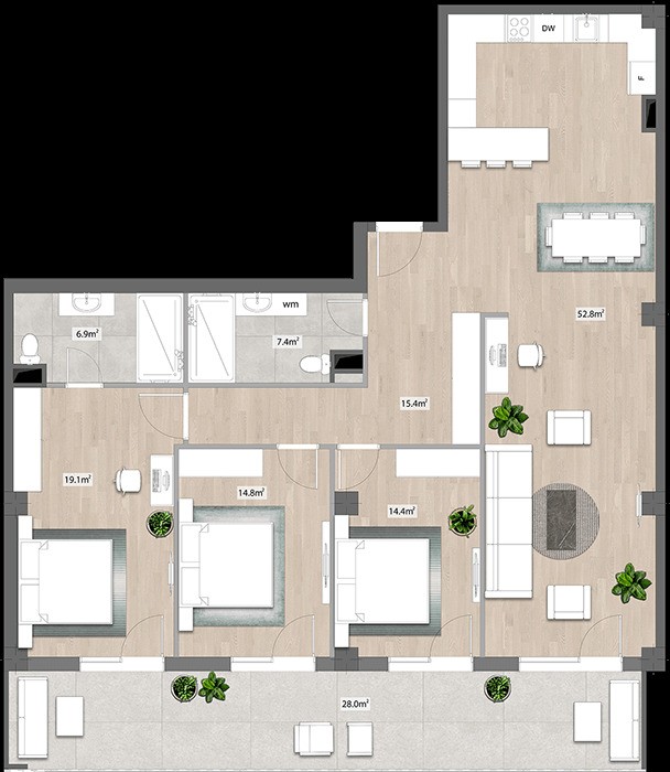 3 bedrooms Apartment in Tbilisi, Georgia No. 1146