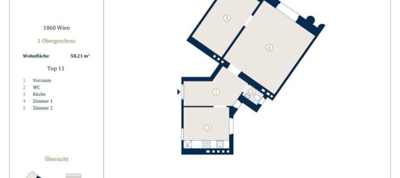 2-Zimmer Wohnung in Mariahilf, Austria, Nr. 236736 3