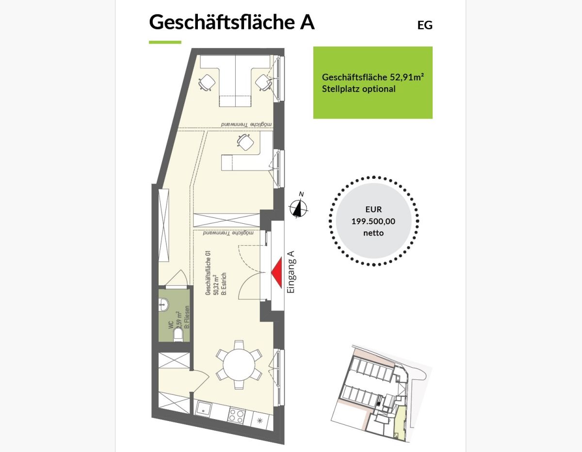 Propriété commerciale à Klosterneuburg, Austria 52m² No. 247589
