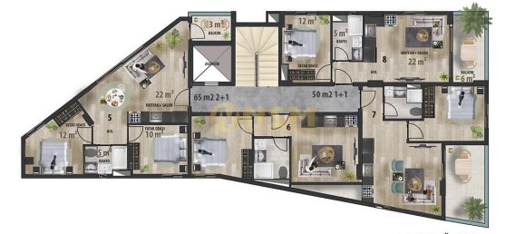 Apartamento 2+1 em Alanya, Turkey N.º 8439 7