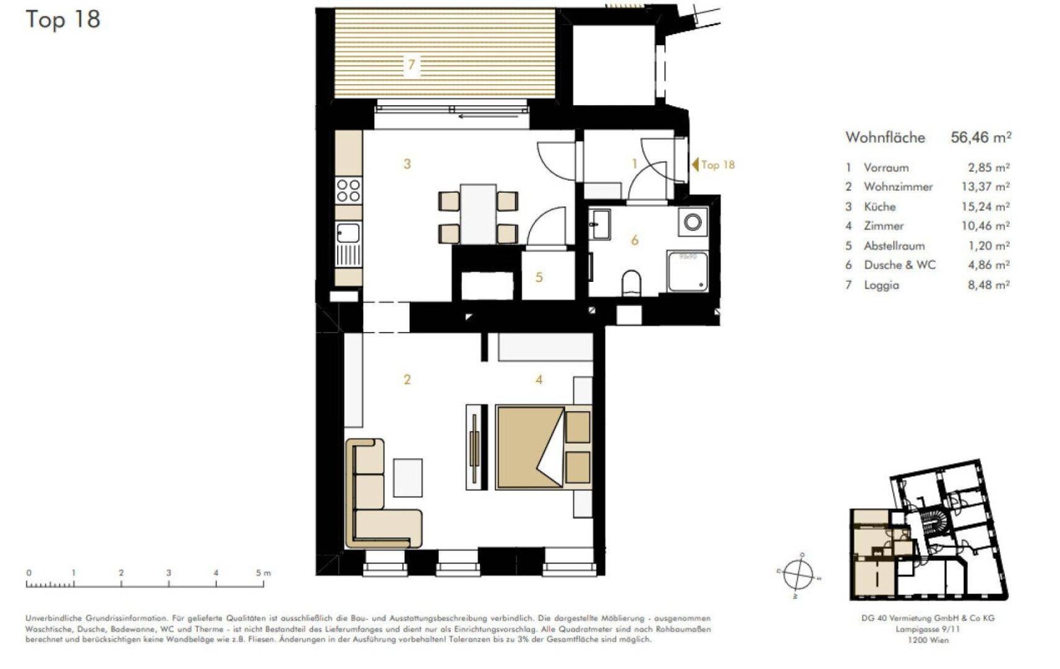 2-Zimmer Wohnung in Brigittenau, Austria, Nr. 262291