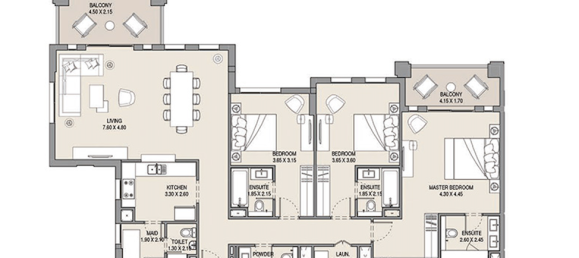 Apartamento de 3 dormitorios en LAMTARA, Dubai, UAE No. 60189 7