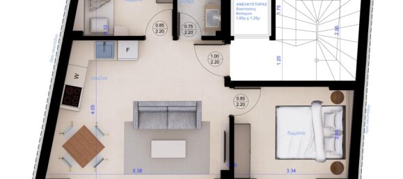 2 dormitorios apartamento en venta en Kalamaria, Thessaloniki, Central Macedonia, Macedonia and Thrace, Greece № 102927 4