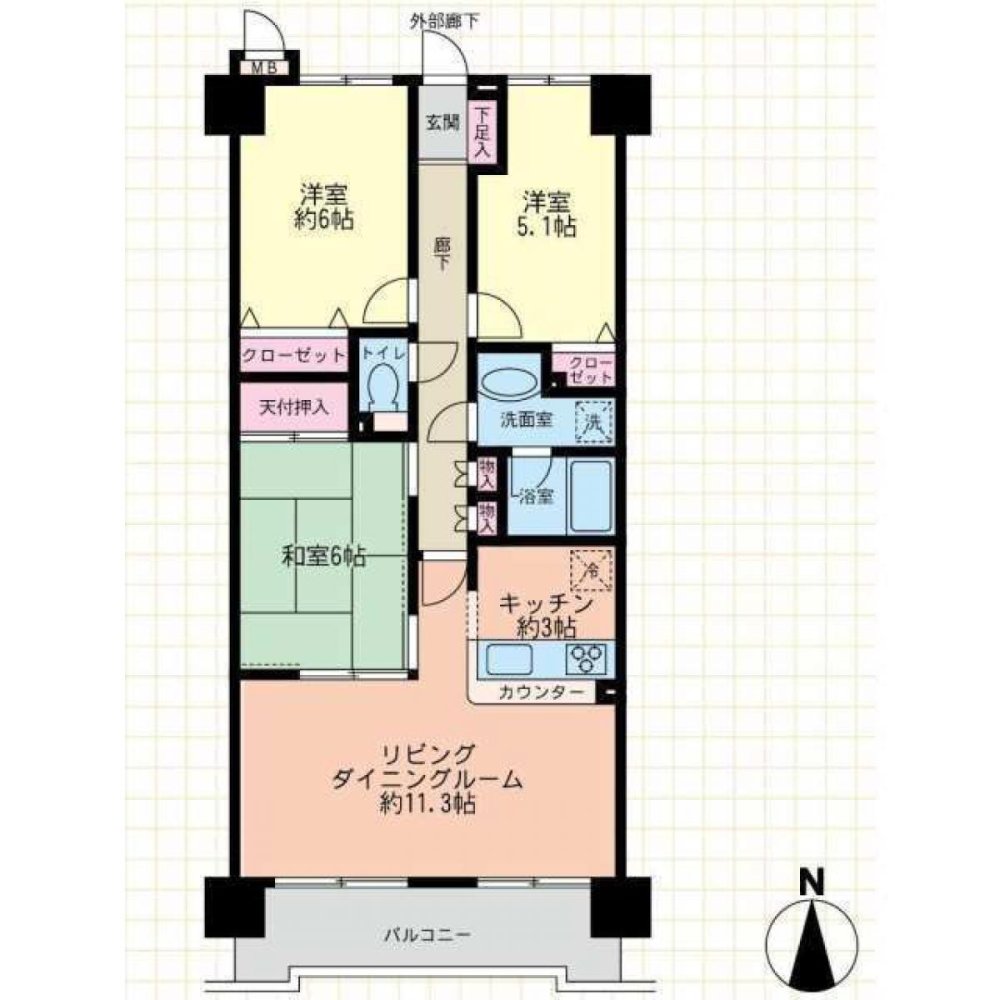 3 Schlafzimmer Wohnung in Saitama, Japan, Nr. 2812