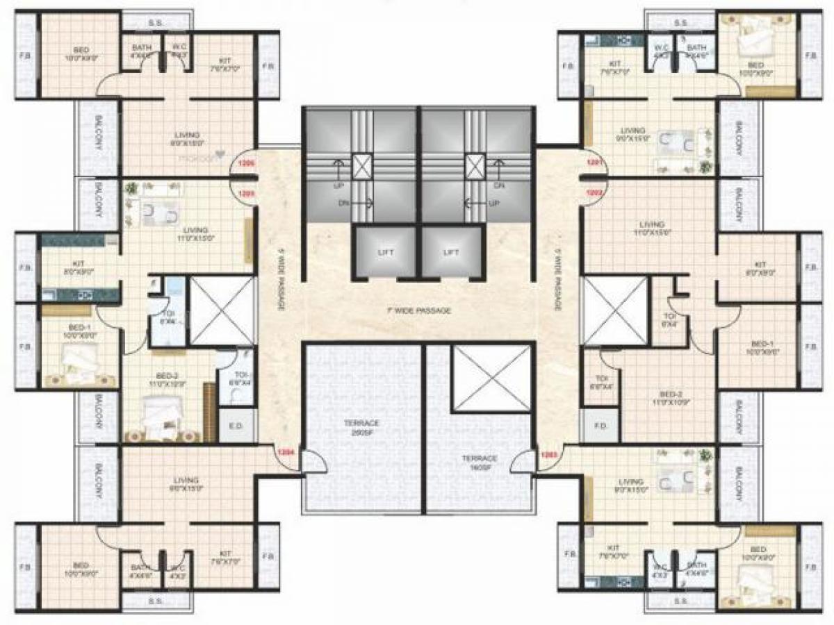 2 chambres Maison à Mumbai, India No. 55169