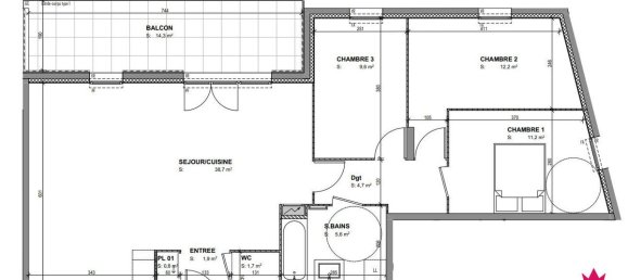 Квартира с 3 спальнями в Рон, Франция № 343483 7