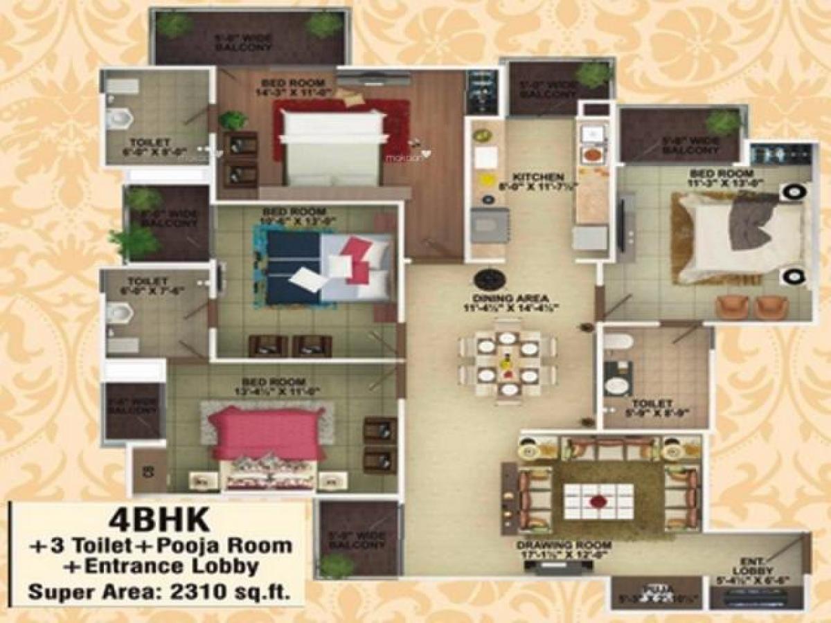 4 chambres Maison à Ghaziabad, India No. 54905