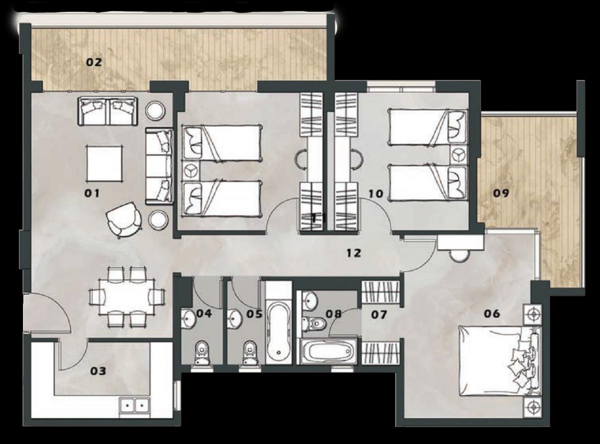 Кондоминиум  с 3 спальнями в Нью Кэпитал Сити, Египет № 2259