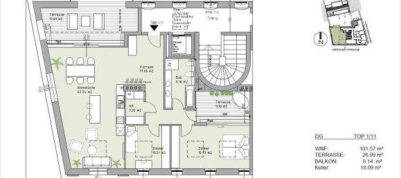 3 rooms Apartment in Modling, Austria No. 221840 8