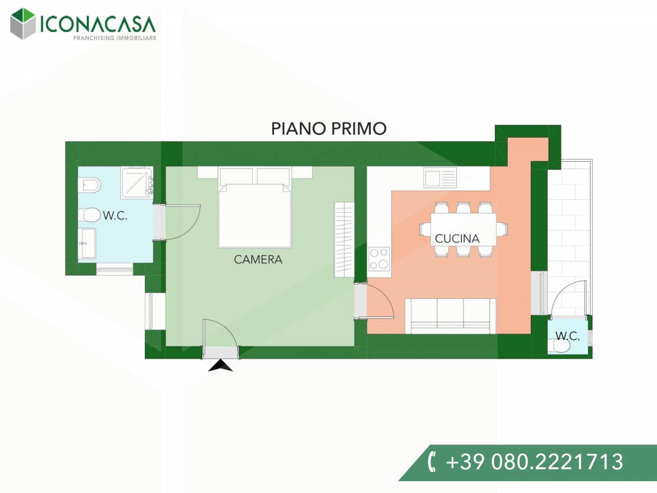 Студия в Бари, Италия № 18439