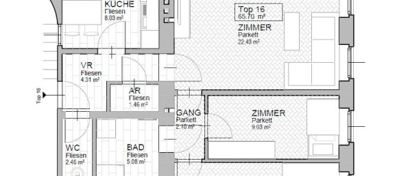 Квартира с 3 комнатами в Рудольфсхайм-Фунфхаус, Австрия № 94549 16