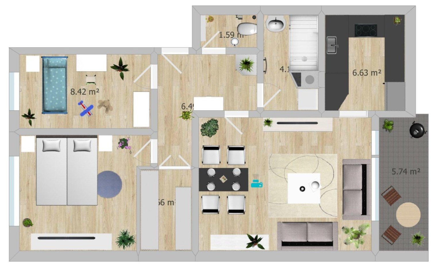 2 chambres Appartement à Reutlingen, Germany No. 219301