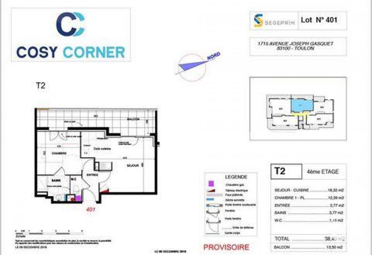 Estudio en el condominio en Toulon, France No. 15822