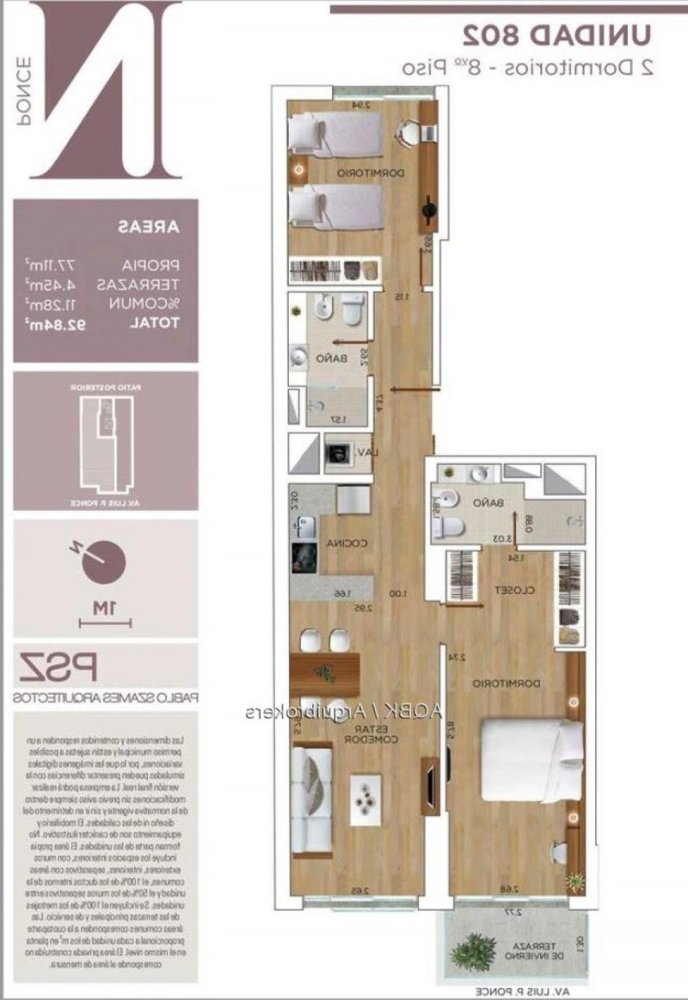 Apartamento T2 em Montevideo, Uruguay N.º 44