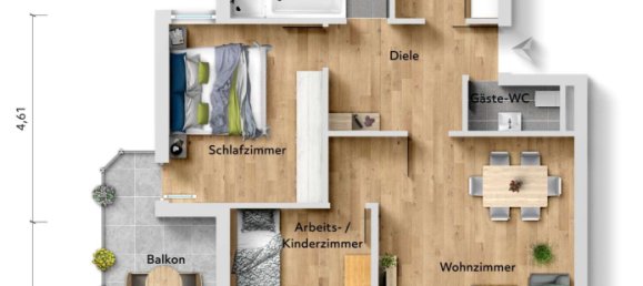 3غرفة شقة في Frankfurt am Main, Germany رقم 296747 13