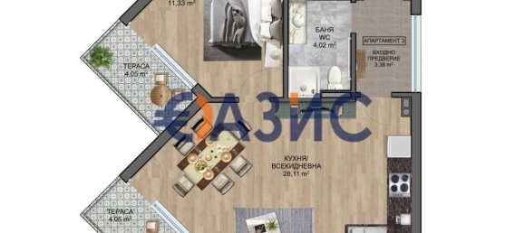 Apartamento de 1 dormitorio en Byala, Bulgaria No. 514 20