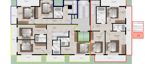 Apartamento 1+1 em Avsallar, Turkey N.º 31328 9