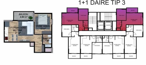 Apartamento de 2 habitaciónes en Erdemli, Turkey No. 30414 17