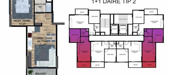 Apartamento de 2 habitaciónes en Erdemli, Turkey No. 30414 19