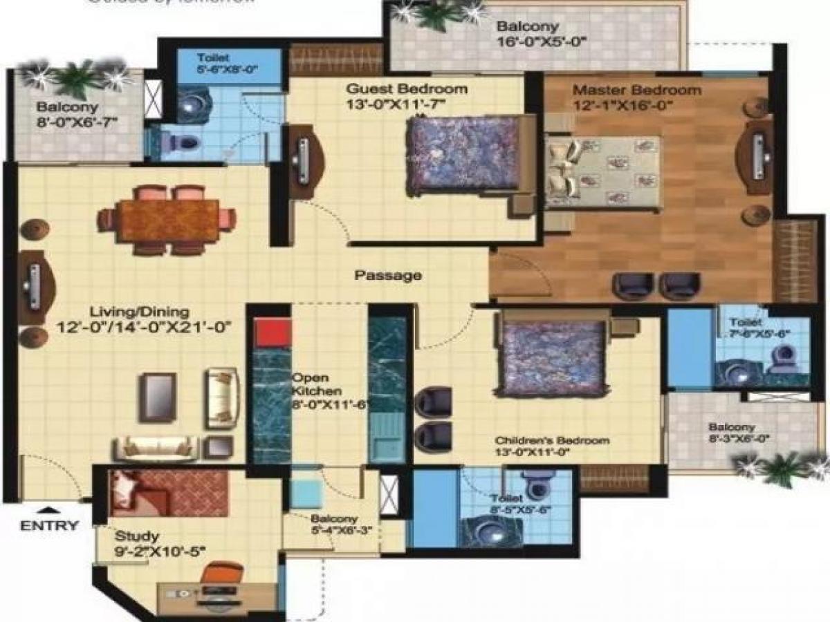 Casa de 3 dormitorios en Ghaziabad, India No. 56270