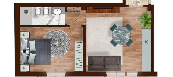 2-Zimmer Wohnung in Florence, Italy, Nr. 291029 2