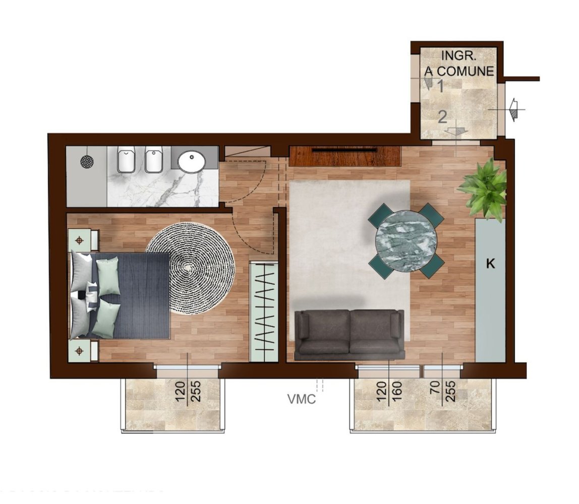 2-Zimmer Wohnung in Florence, Italy, Nr. 291029