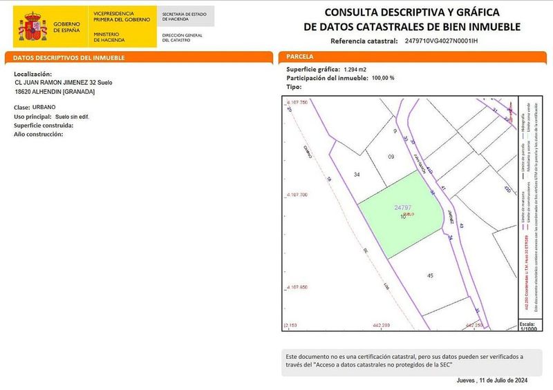  قطعة أرض في Alhendin, Spain 1294متر مربع رقم 221043