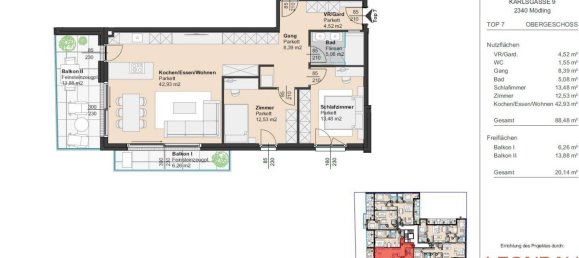 3-Zimmer Wohnung in Mödling, Austria, Nr. 23485 8