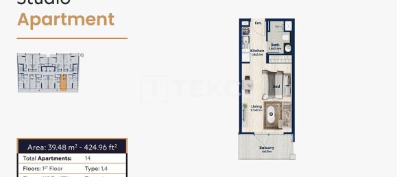 Apartamento T1 em Jumeirah Village Circle, UAE N.º 203404 25