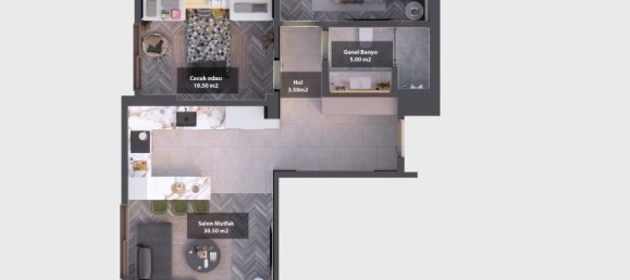 2 rooms Apartment in Mersin, Turkey No. 30134 24