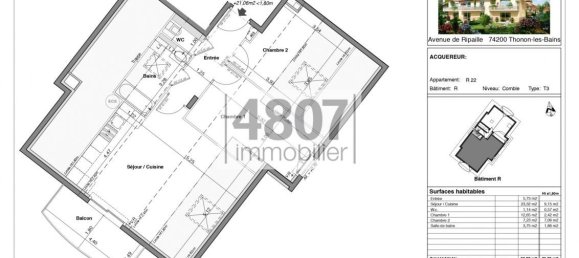 2 Schlafzimmer Wohnung in Thonon-les-Bains, France, Nr. 335257 2