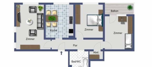 3-Zimmer Wohnung in Düsseldorf, Germany, Nr. 114702 2