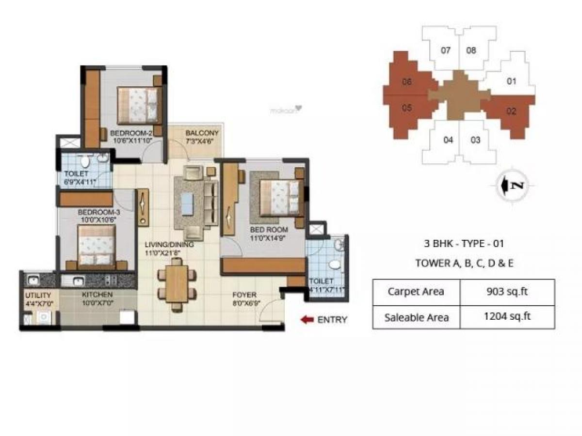 3 bedrooms House in Bangalore, India No. 1395