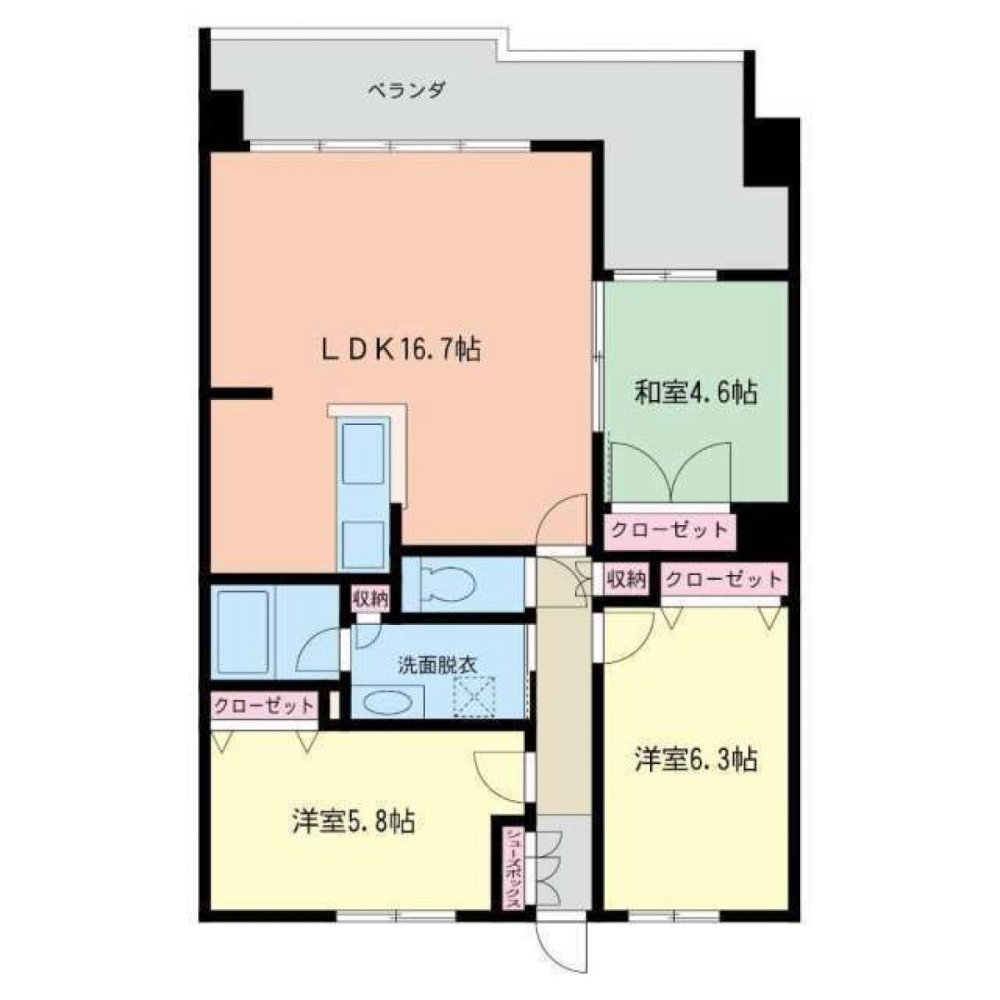 3 غرف نوم شقة في Fukuoka, Japan رقم 1807