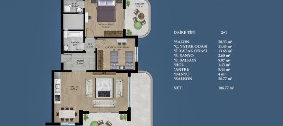 Apartment 2+1 in Mahmutlar, Turkey No. 2814 3