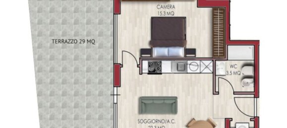 2-Zimmer Wohnung in Rome, Italy, Nr. 206011 17