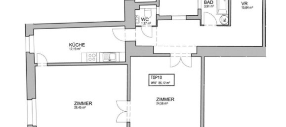 Apartamento de 2 divisões em Margareten, Austria N.º 3849 23