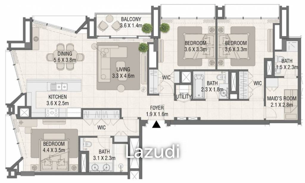 Apartamento T3 em Dubai, UAE N.º 18146