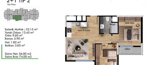3 rooms Apartment in Mezitli, Turkey No. 30404 20