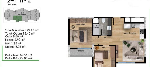 3 rooms Apartment in Mezitli, Turkey No. 30404 19