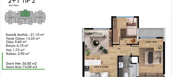 3 rooms Apartment in Mezitli, Turkey No. 30404 18