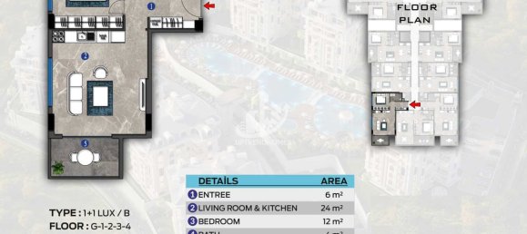 Appartement 1+1 à Oba, Turkey No. 5170 22