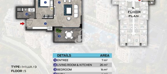 Appartement 1+1 à Oba, Turkey No. 5170 24