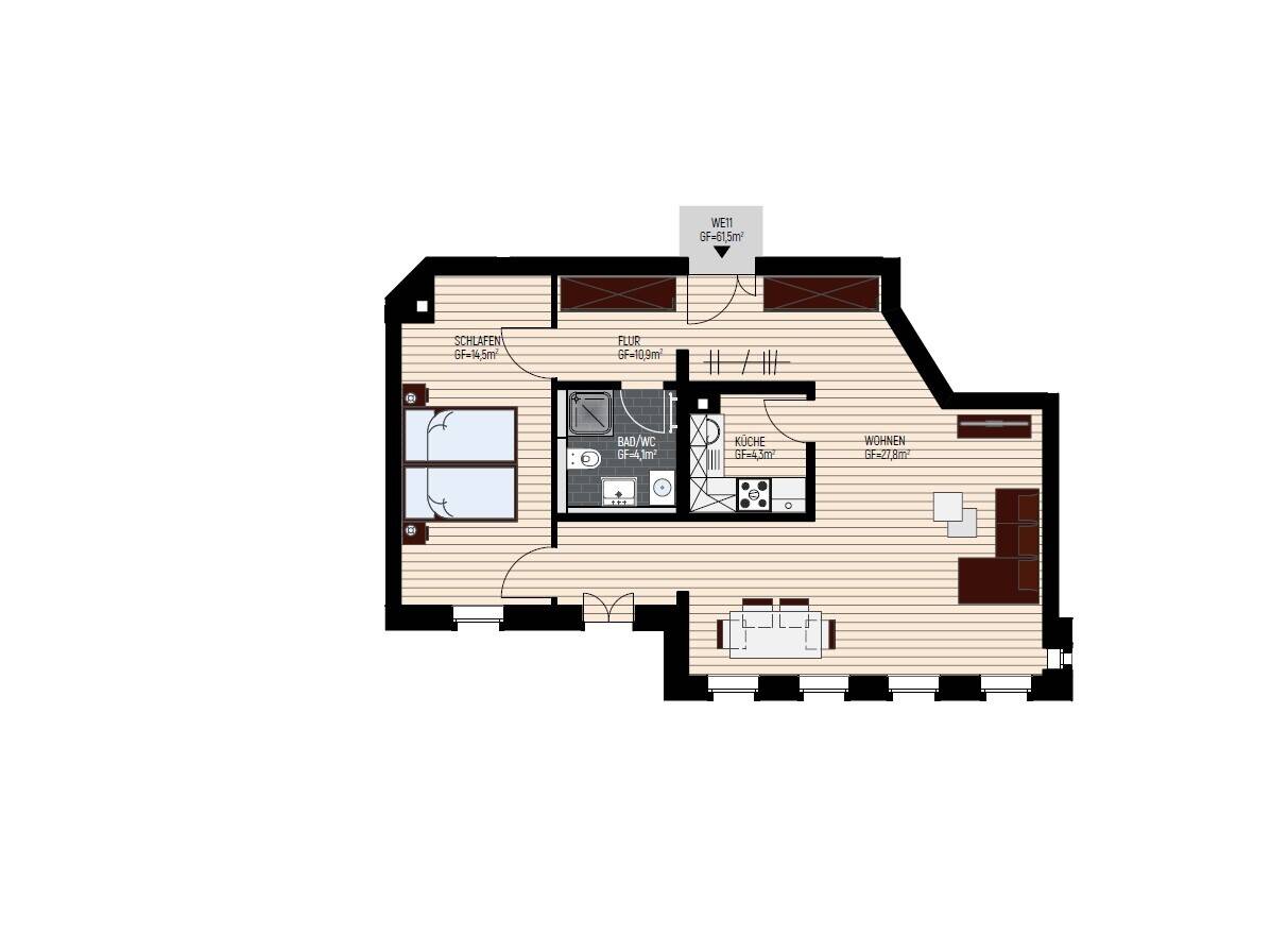 Apartamento T1 em Leipzig, Germany N.º 93838