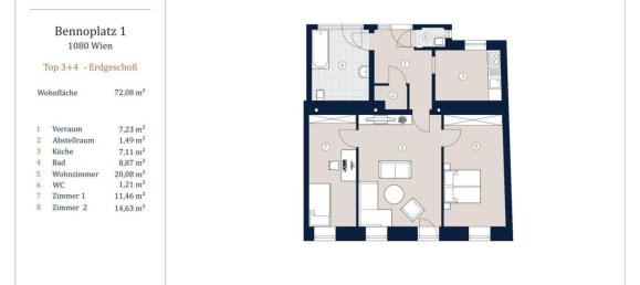 3 rooms Apartment in Josefstadt, Austria No. 34704 19