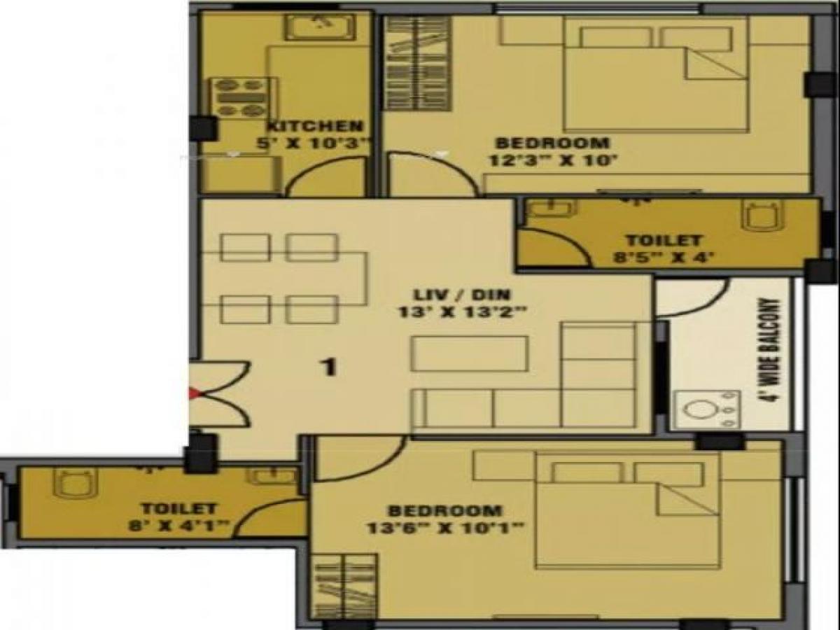 2 bedrooms House in Kolkata, India No. 44399