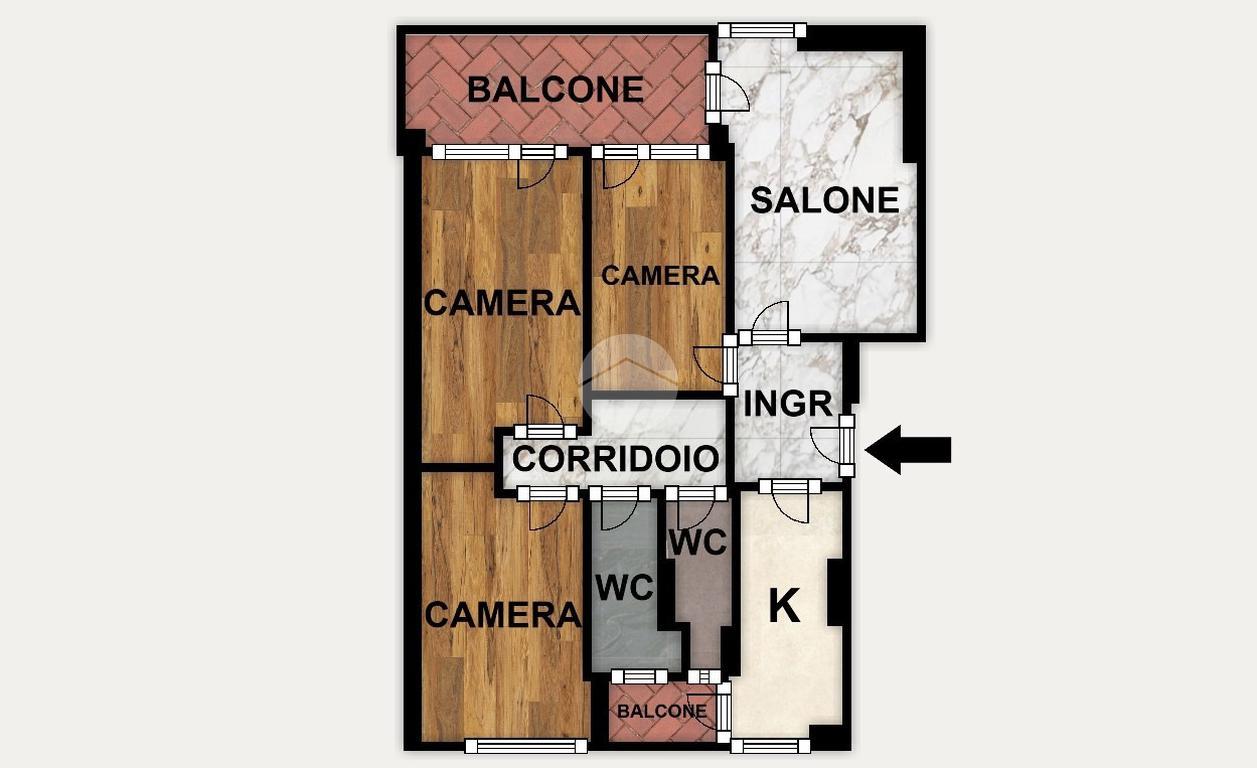 4-salle Appartement à Rome, Italy No. 2429