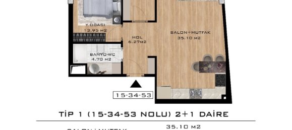 Apartamento de 2 divisões em Istanbul, Turkey N.º 32390 18